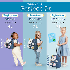 Naturally KIDS backpack with removable unicorn toy for flexible play.