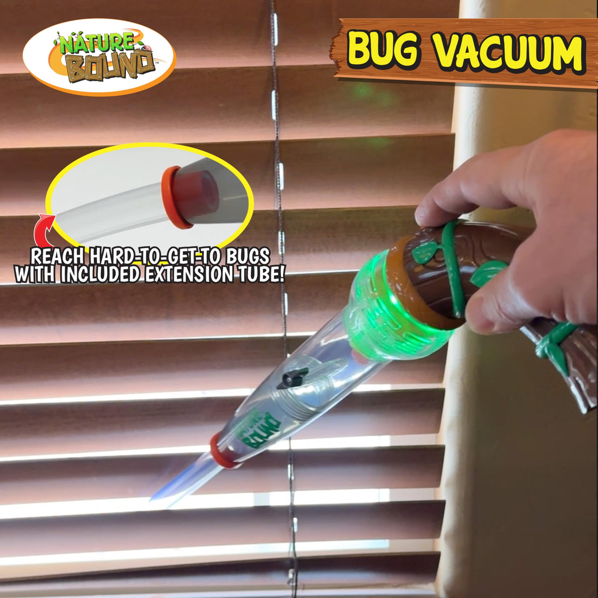 Nature Bound battery-powered vacuum supports indoor and outdoor bug exploration.