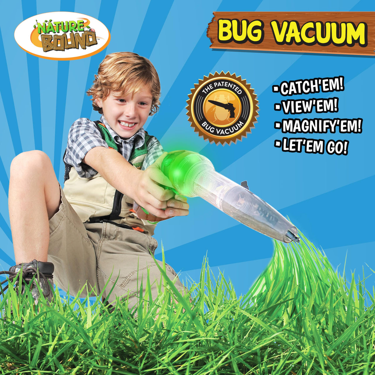 Nature Bound suction head captures small specimens gently for quick release.