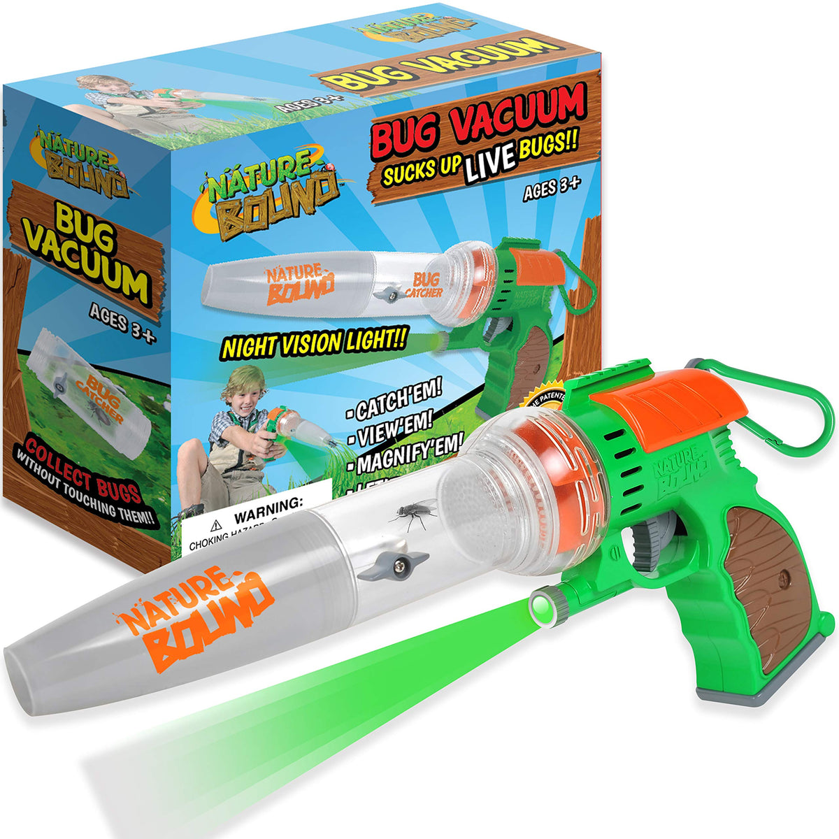 Nature Bound Bug Catcher Toy front view with safe viewing chamber for close observation.
