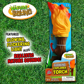 Nature Bound Explorer Torch flicker creates realistic campfire ambiance during playtime.