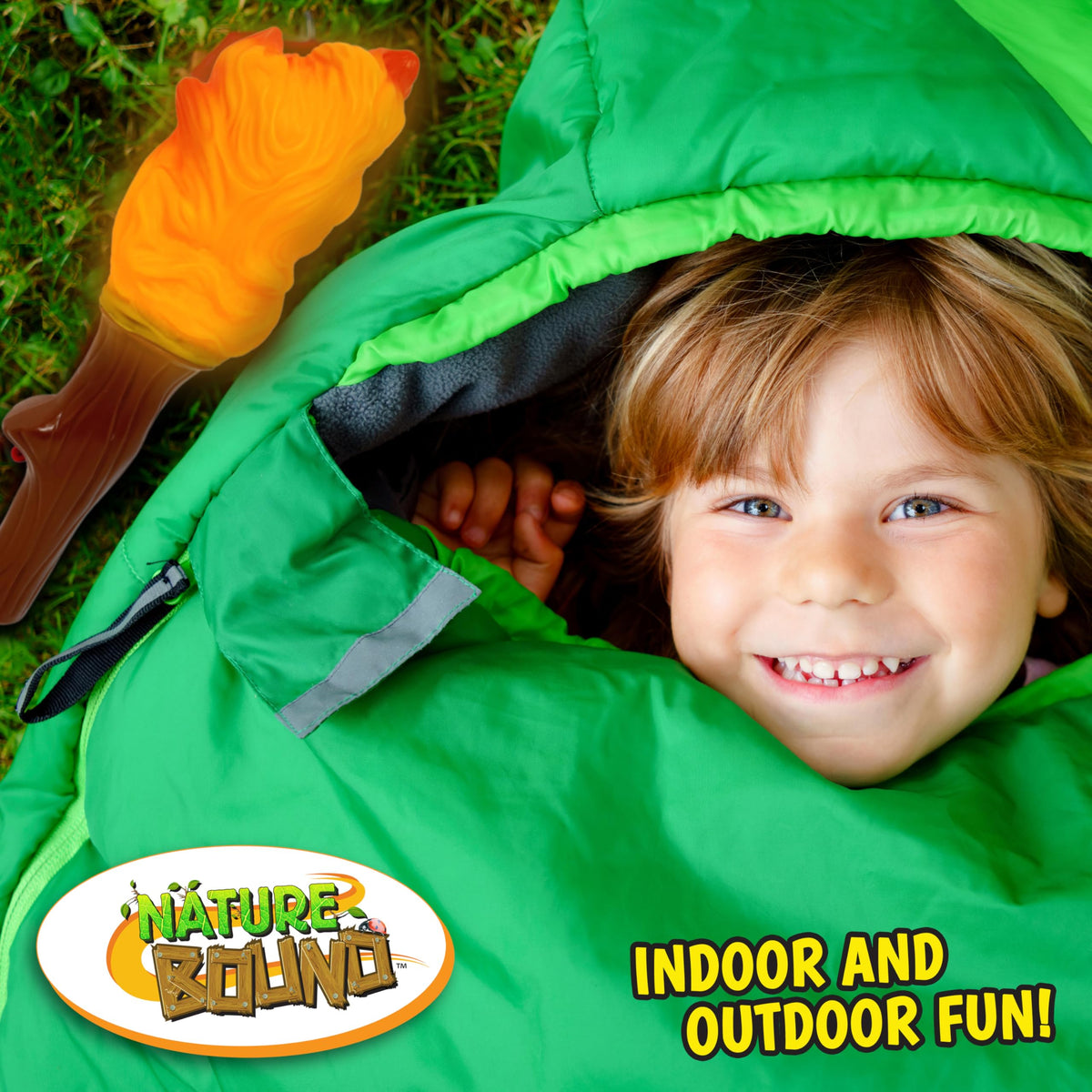 Nature Bound Explorer Torch 12-inch size sits on tabletops for quick adventures.