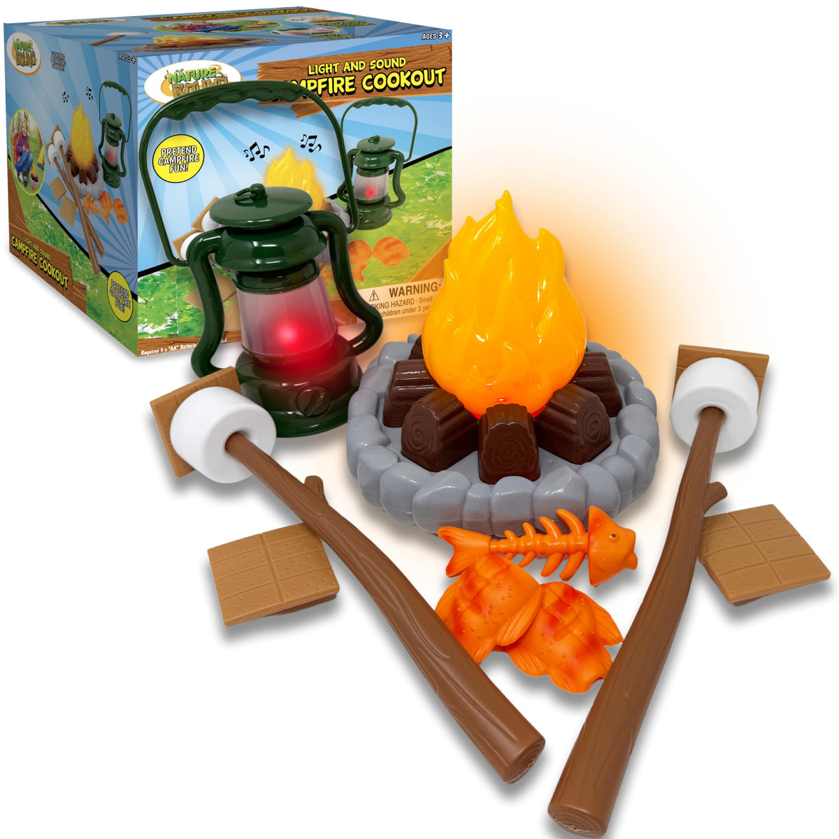 Nature Bound kids camping playset with light-up campfire for imaginative indoor and outdoor play