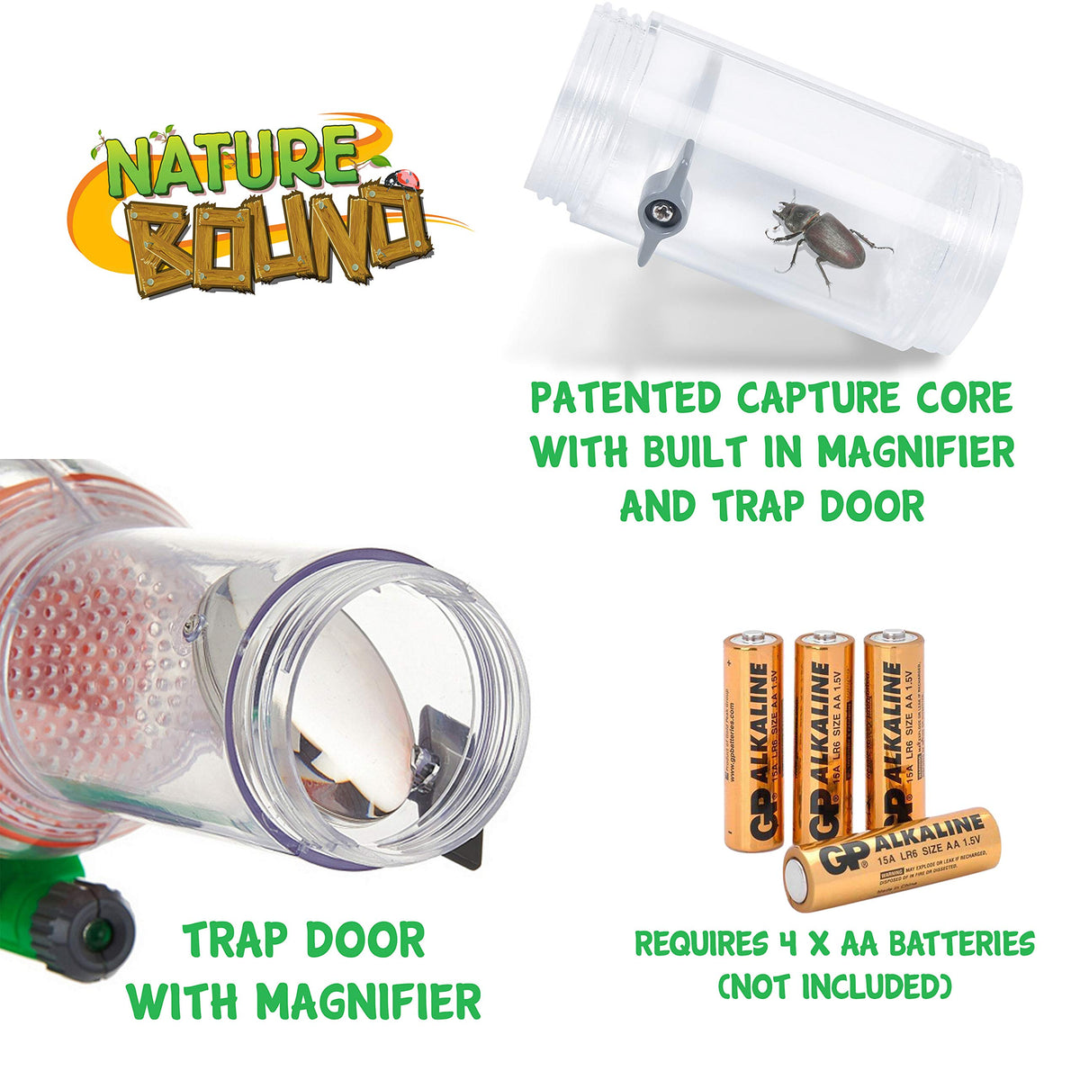 Nature Bound portable bug catching kit with carabiner for hikes and parks