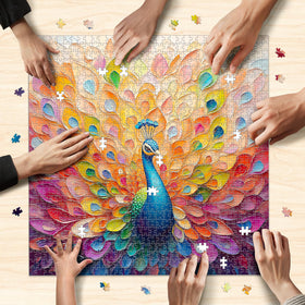 Naturelish 1000-piece Peacock puzzle offers crisp, vibrant graphics.