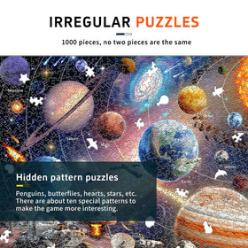 Naturelish 1000-Piece Space Explorer Color-Coded Back image helps beginners start quickly.