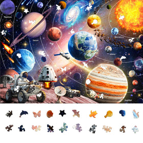 Naturelish 1000-Piece Space Explorer Glow Astronaut image highlights glow-in-the-dark detail for night play.