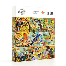 Naturelish cut-paper bird artwork details add visual interest and depth.