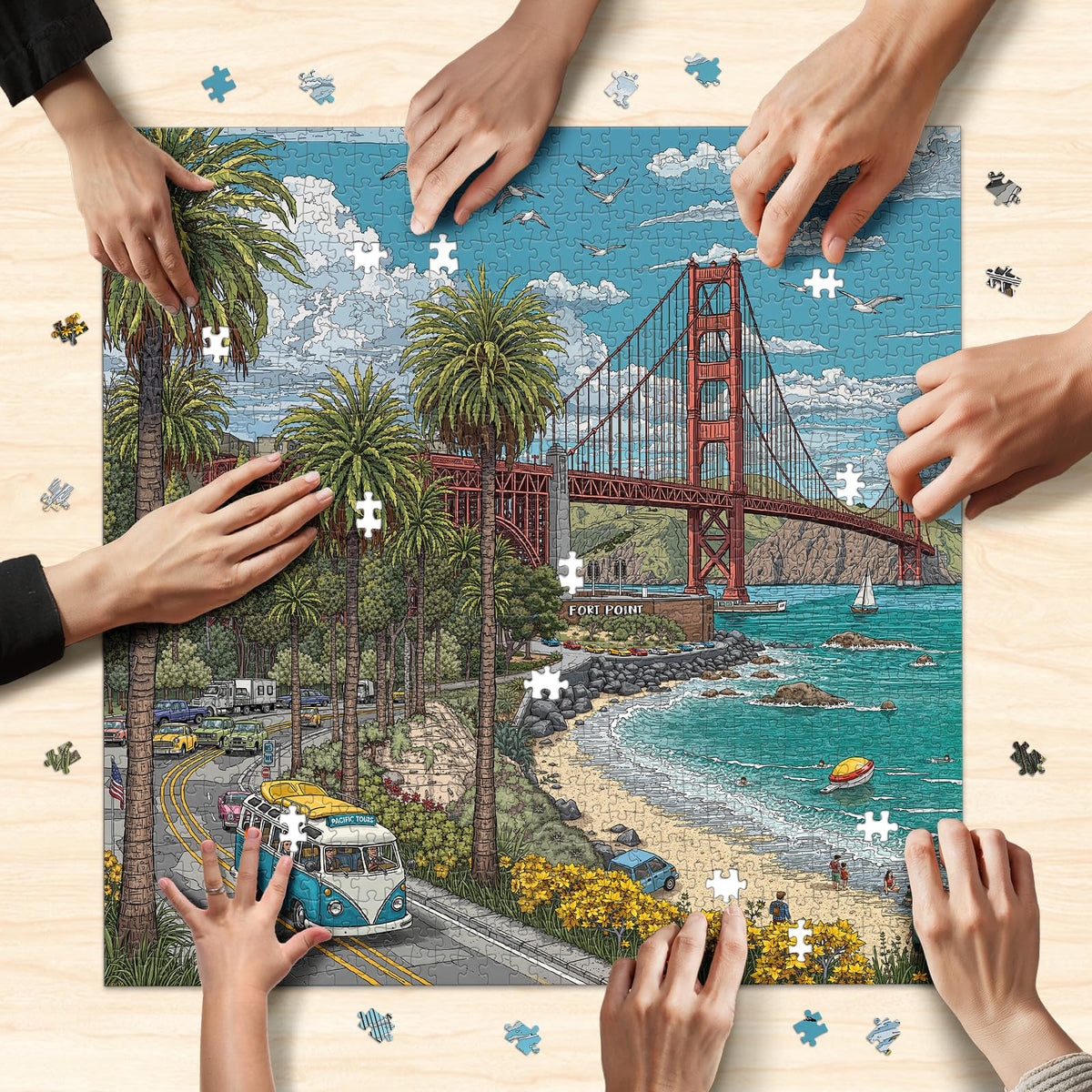 Naturelish California coast puzzle art for focused concentration and mindful breaks