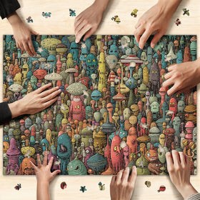 Kitten-shaped pieces from Naturelish Dense Monster puzzle spark playful surprises
