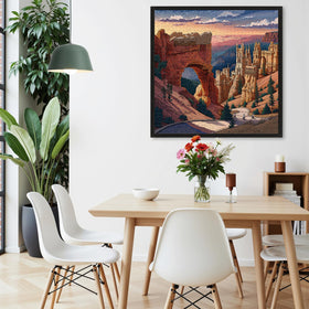 Naturelish Utah cityscape scene, a dramatic daytime-to-dusk journey during play.