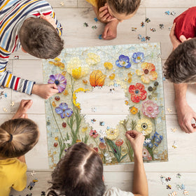 Naturelish finished Stone Flowers puzzle becomes elegant wall art.