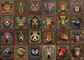 Naturelish jigsaw puzzle animal knitting scene 1 promotes mindful focus during family game night.
