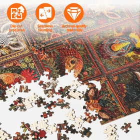 Naturelish jigsaw puzzle animal knitting scene 2 enhances concentration for solo relaxation.