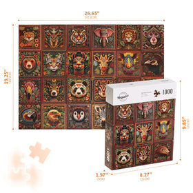 Naturelish jigsaw puzzle animal knitting scene 4 features cuddly animals for satisfying completion.