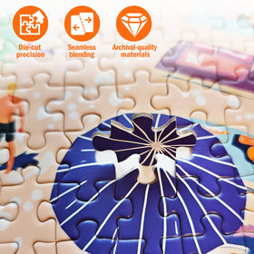 Naturelish puzzle art beach scene doubles as lively wall decor after completion