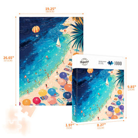 Naturelish jigsaw puzzle Summer blue sea beach image for focused solo downtime