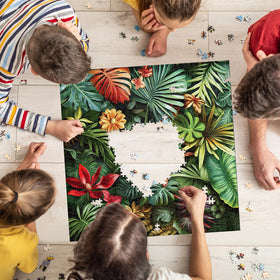 Naturelish Jigsaw Tropical Rainforest FernLeaf organized backing aids sorting