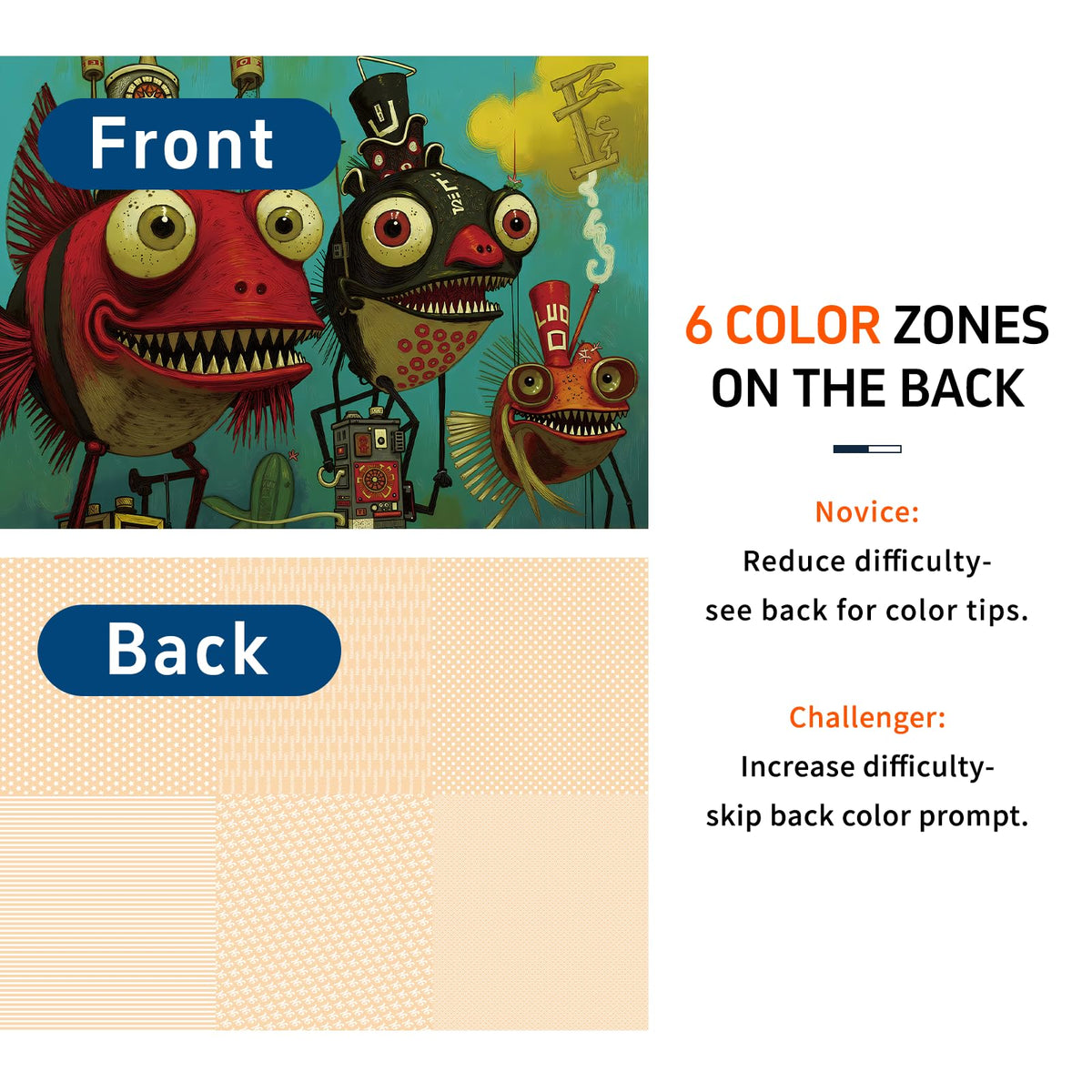Naturelish puzzle uses color-coded backing to help beginners start confidently