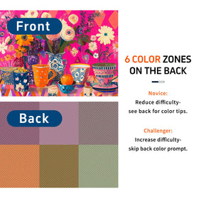 Naturelish Puzzles: back color sections with six colors to ease solving