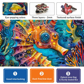 Naturelish seahorse puzzle 1000 pieces close-up reveals intricate colors for art lovers