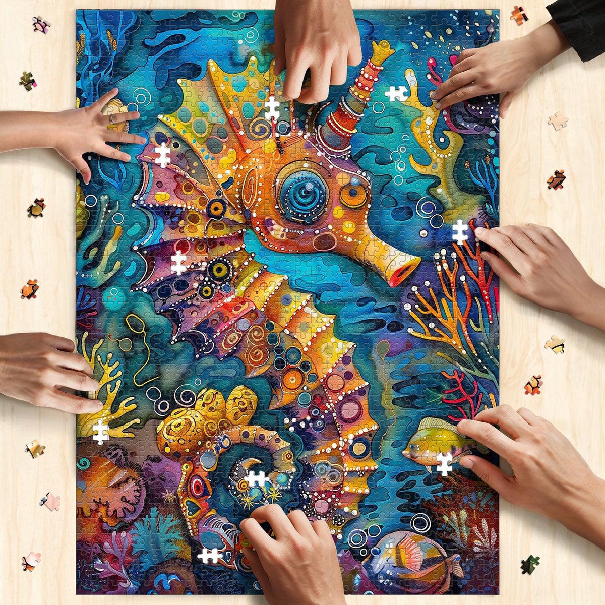 Naturelish seahorse puzzle artistic seahorse design brings immersive ocean vibes