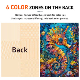 Naturelish seahorse puzzle color-coded back aids beginner solvers and speeds progress