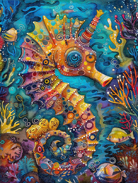 Naturelish seahorse puzzle interlocking pieces create a seamless final display