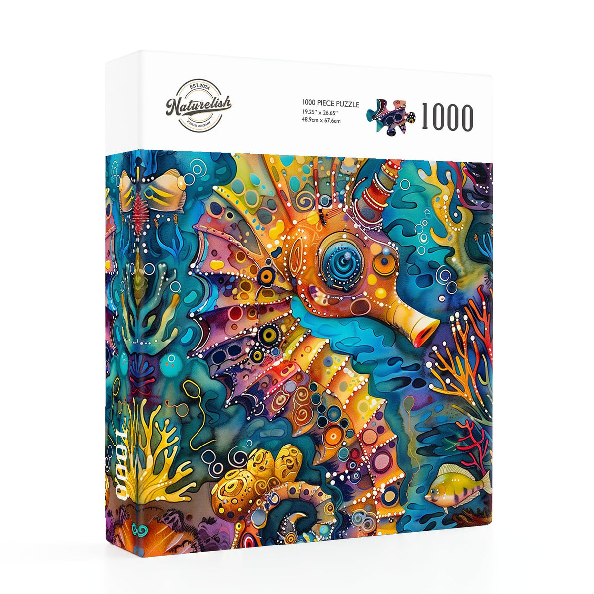 Naturelish seahorse puzzle reusable kraft bag packaging makes gifting easy