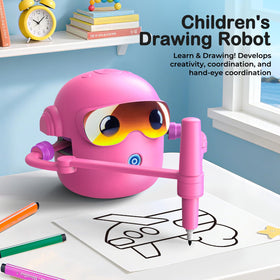 NAUQUOHZ drawing robot in action on table encouraging focus and creativity for kids.