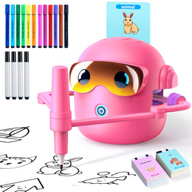 NAUQUOHZ drawing robot with cards guides kids through step-by-step art activities.