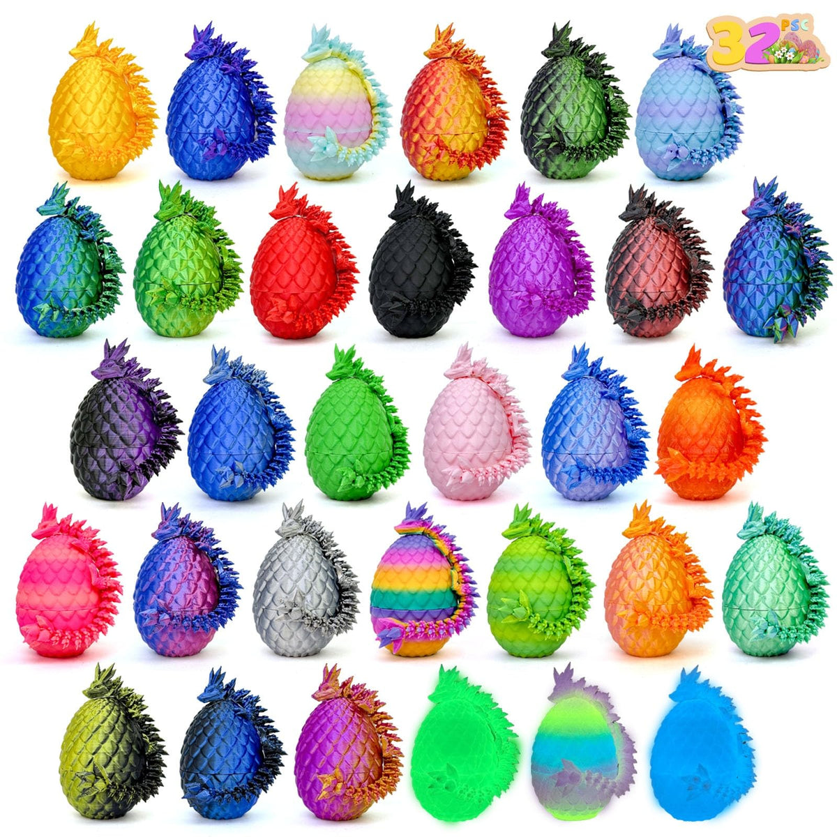 Navoxa 32pcs 3D Dragon Eggs pack for desktop decoration and Easter gifting.