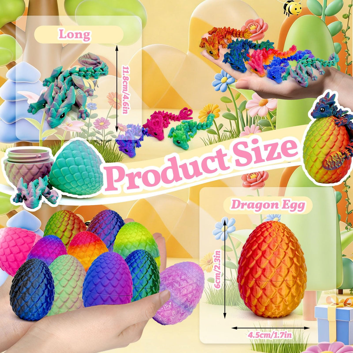Navoxa dragon eggs with articulated toy for interactive play and desk decor