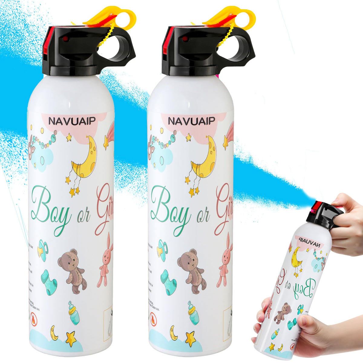 Navuaip large color smoke spray in blue for baby boy gender reveal with vibrant smoke