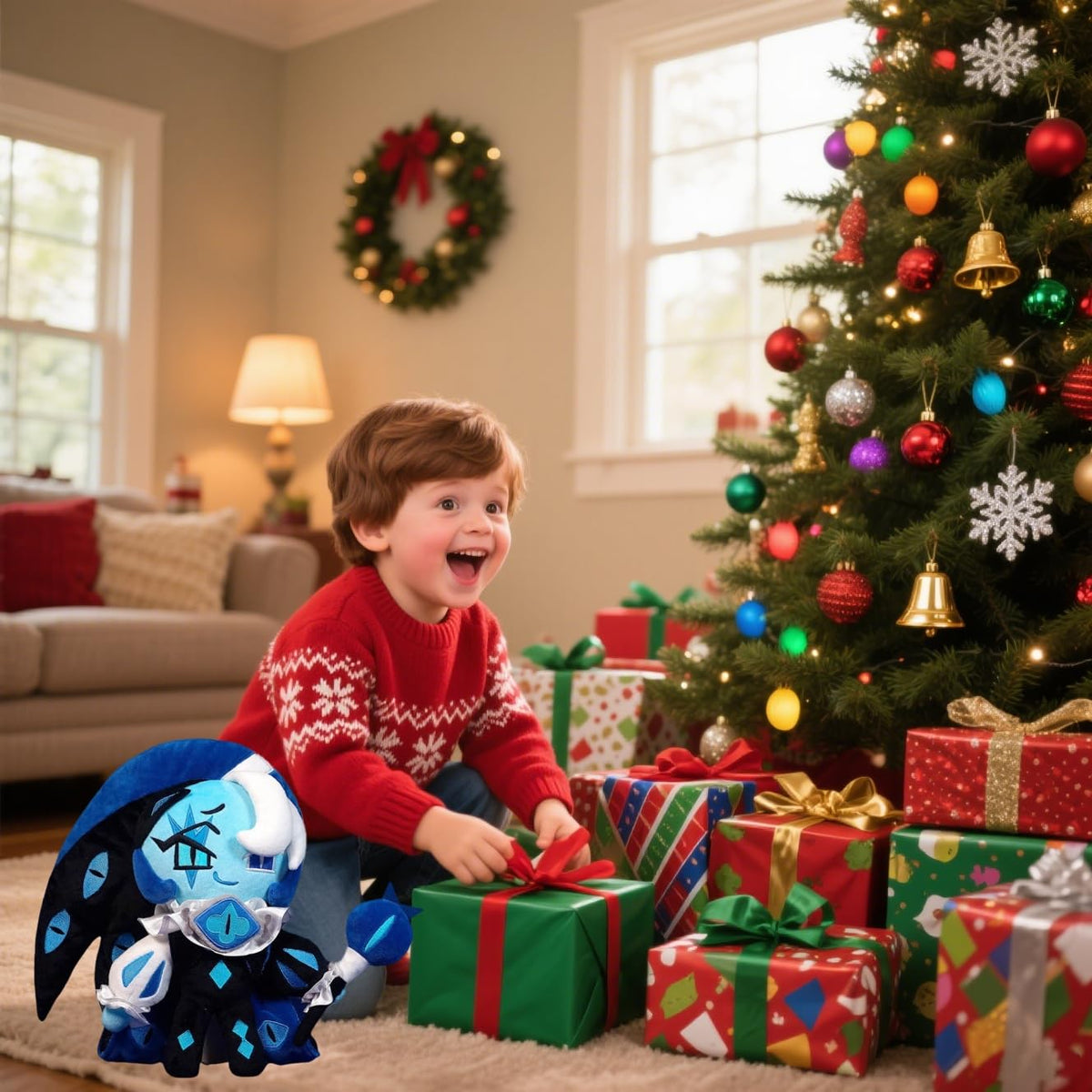 NAXKZI Shadow Milk Cookie plush with game scene, enhances fan display moments