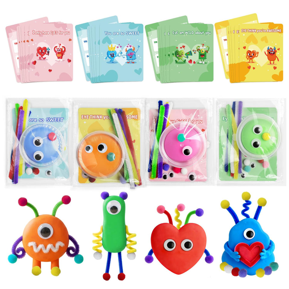 NAXYAN 24-pack clay kit with colors and tools for imaginative kids' crafts.