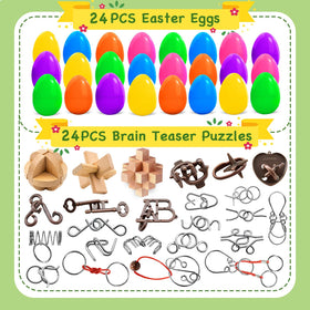 NAXYAN brain teaser puzzles inside each egg to challenge kids, teens, and adults.