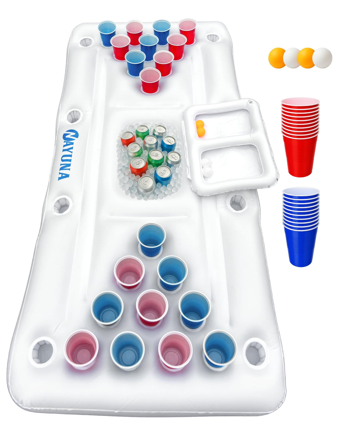 NAYUNA Floaty with Cooler pool table for durable pool party fun.