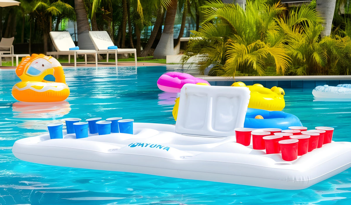 NAYUNA Floaty raft-grade material supports durable pool play.