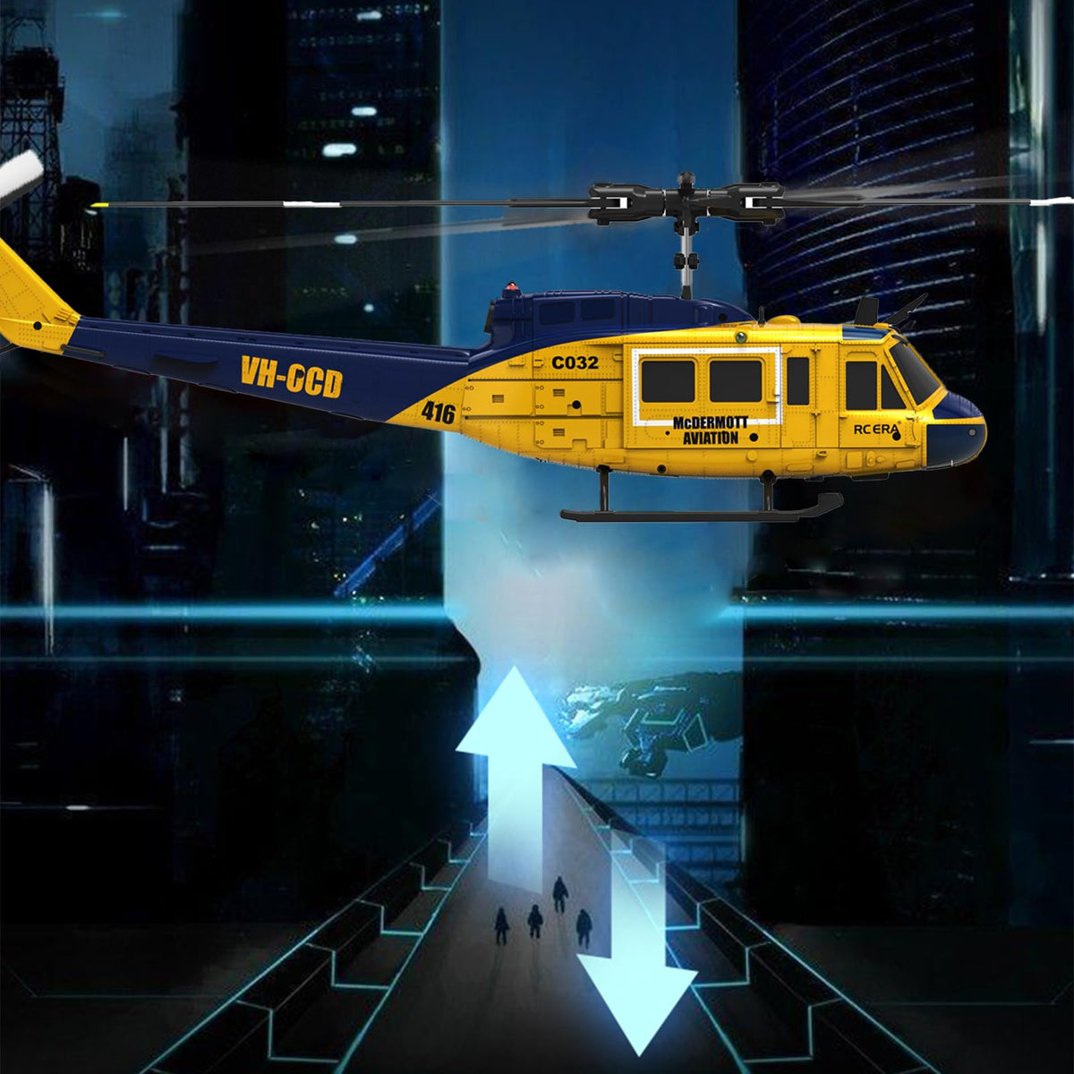 NBJIALIN RC Era C032 Huey remote control system close-up with advanced sensors.