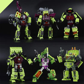 NBK Devastator detail art emphasizes sculpted textures and vibrant green finish.