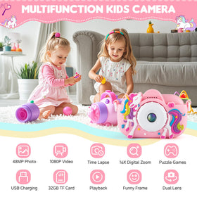 NBKLS Kids Camera pink back view showing simple controls