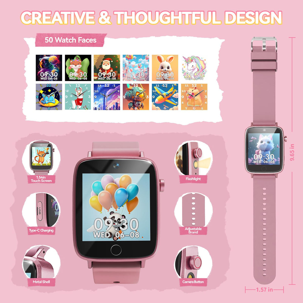 NBKLS Kids Watch rechargeable battery for long play sessions.