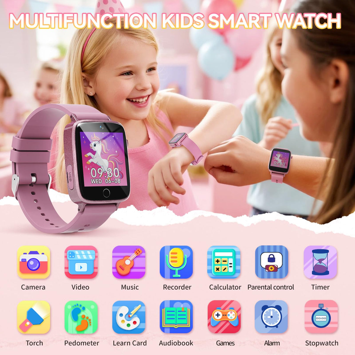 NBKLS Kids Watch selfie and video feature for capturing adventures.