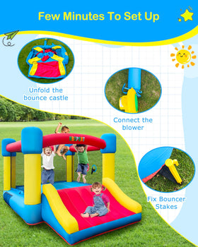 NBSPORT bounce house slide, smooth transition for energetic kids.