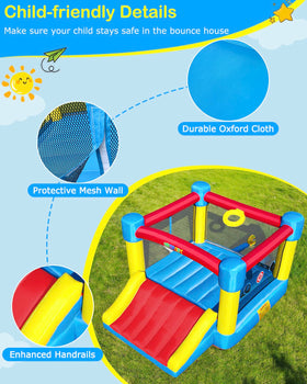 NBSPORT bounce house target area detail, kids aim and toss fun.