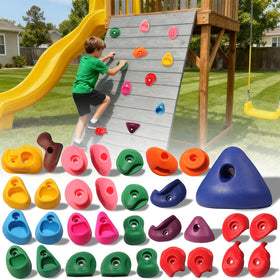 NEATATOU 32-piece rock climbing holds set for versatile wall configurations.