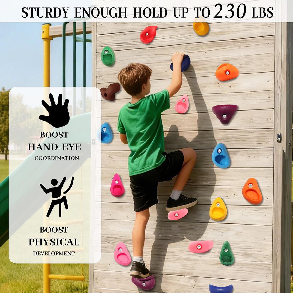 NEATATOU wall holds support up to 230 lbs for supervised family climbing