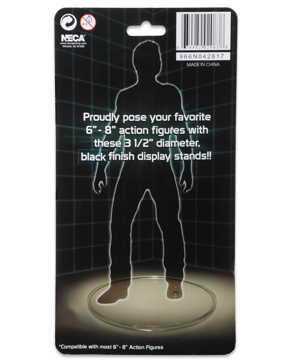 NECA stands blister packaging showcased for quick shelf display