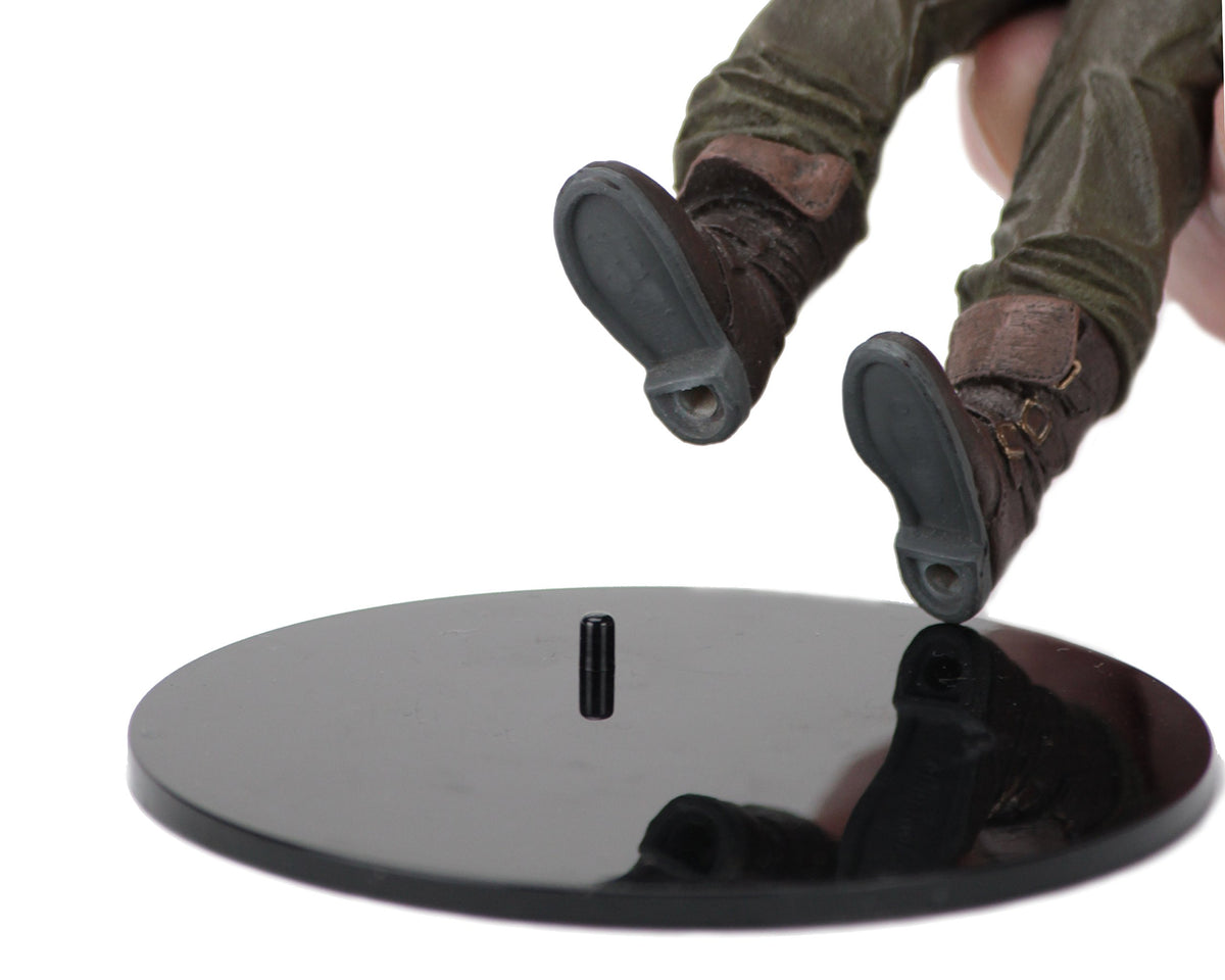 Peg design on NECA stand fits a figure's foot for stable posing